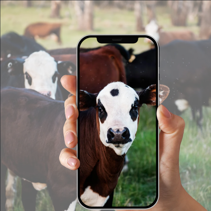 Pesagem de gado com celular